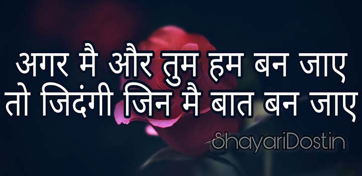 Tow Line Shayari for Love in Hindi, Mai Aur Tum