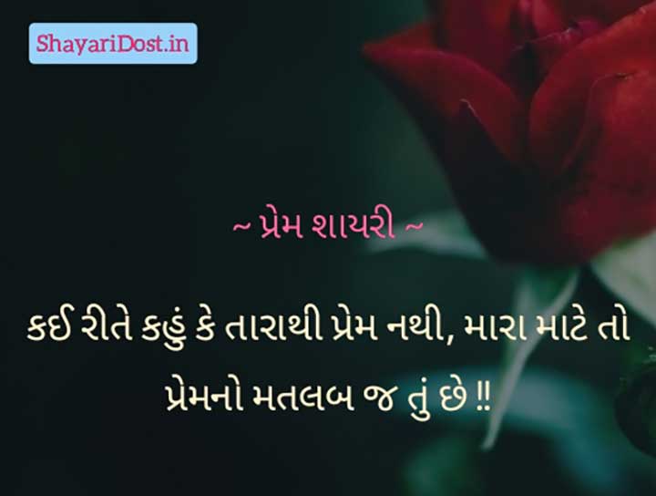 Romantic Love Shayari in Gujarati Medium