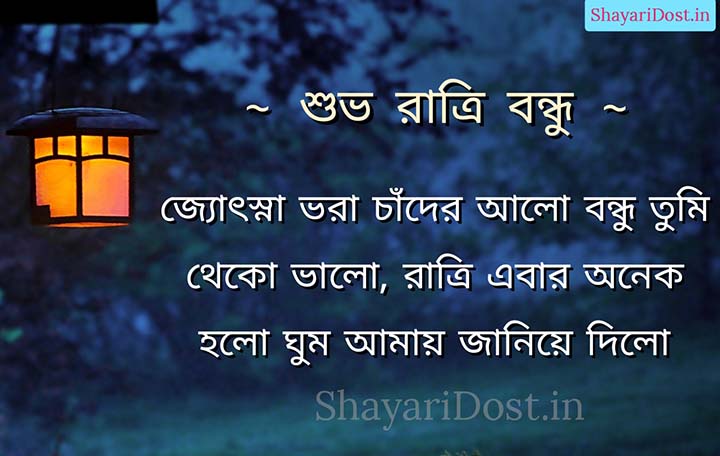 Bengali Good Night Shayari for Best Friend