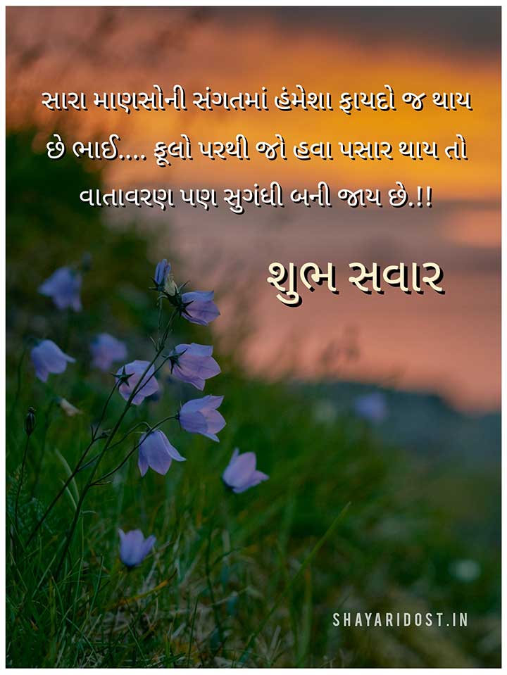 Best Good Morning Shayari Quotes in Gujarati Shubh Savar SMS