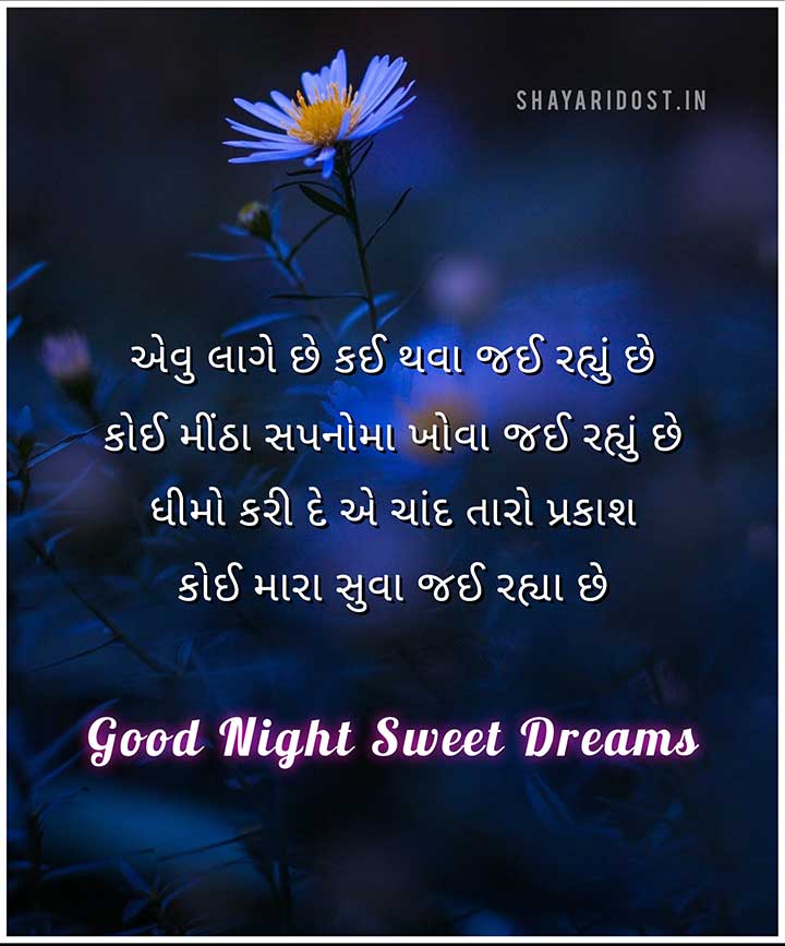Romantic Gujarati Good Night Suvichar