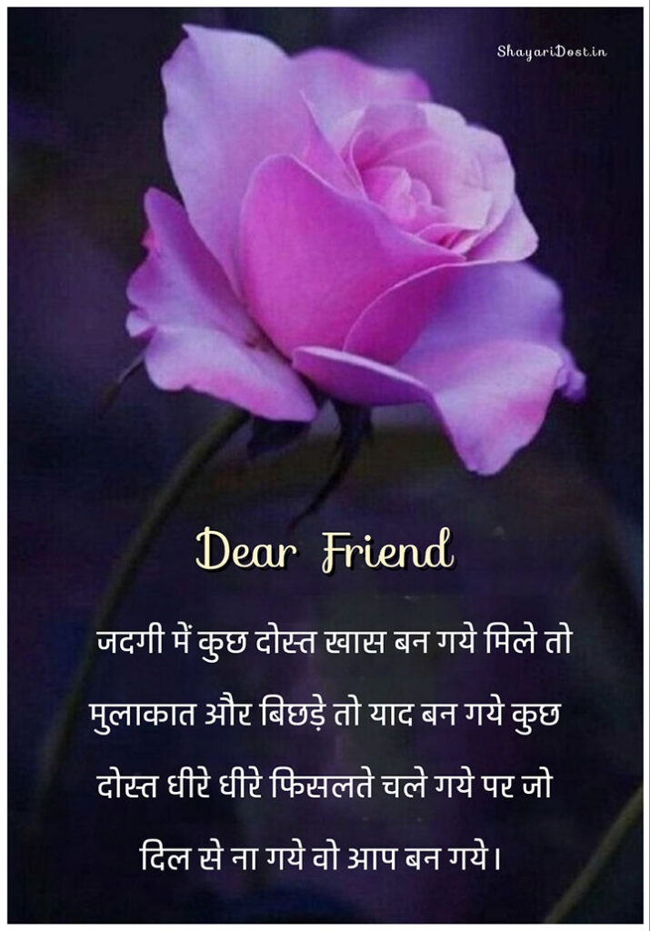 Friendship Shayari in Hindi Font