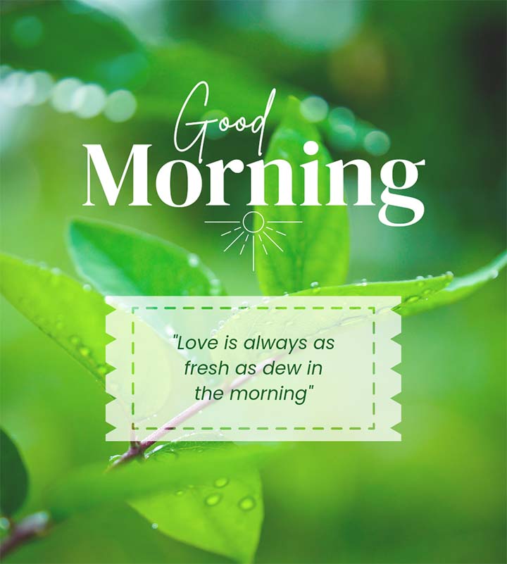 Good Morning Images on Green Background with Quotes