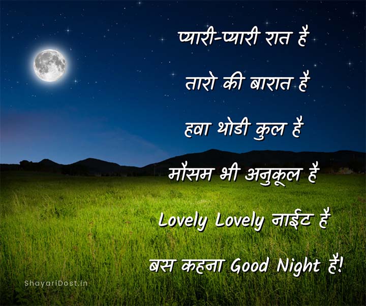 Shubh Ratri Shayari, Best Good Night Shayari in Hindi For Sms
