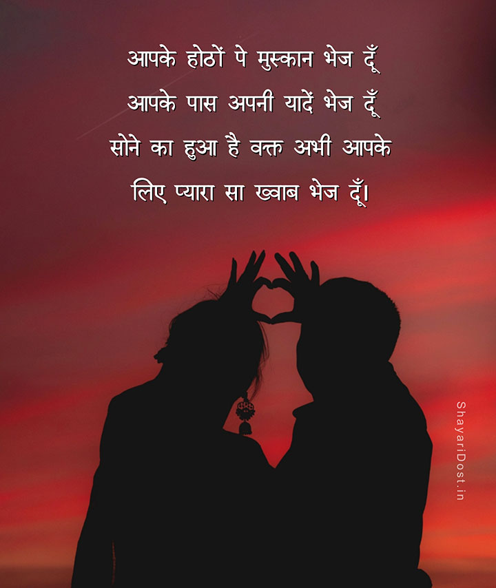 Love Good Night Shayari For Lover in Hindi Medium