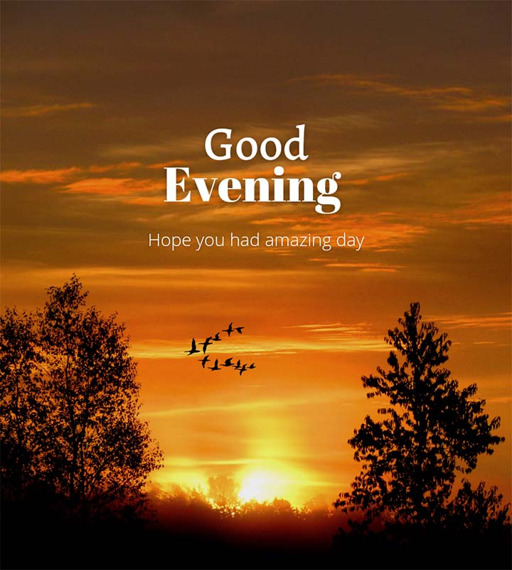 Good Evening Picture on Sunset Evening Background