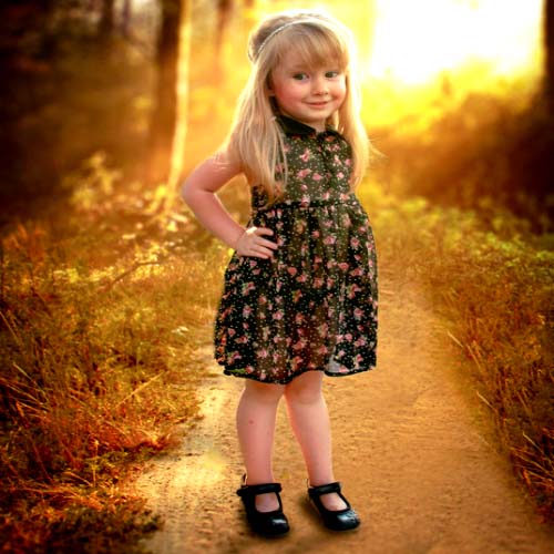 Whatsapp Profile Pic, A Happy Little Girl Standing Alone