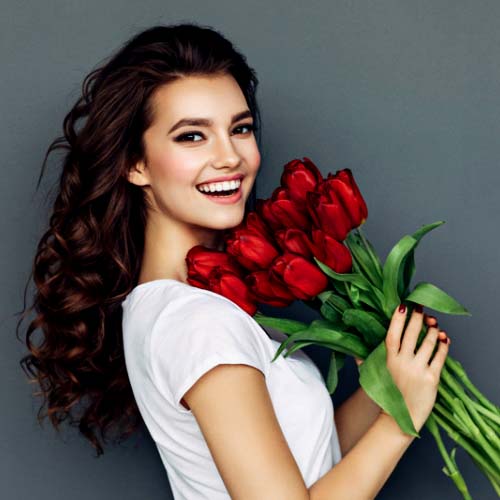 Whatsapp Dp Images, A Girl With Roses
