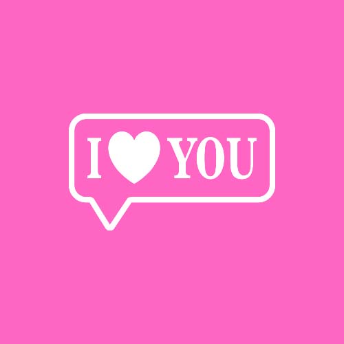 Love You DP For Whatsapp on Pink Background